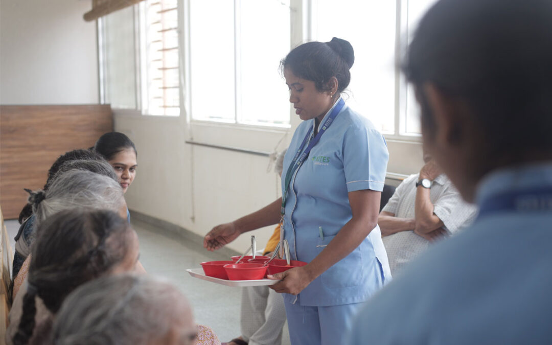 Elderly residents enjoying quality care at a senior care centre in Bengaluru